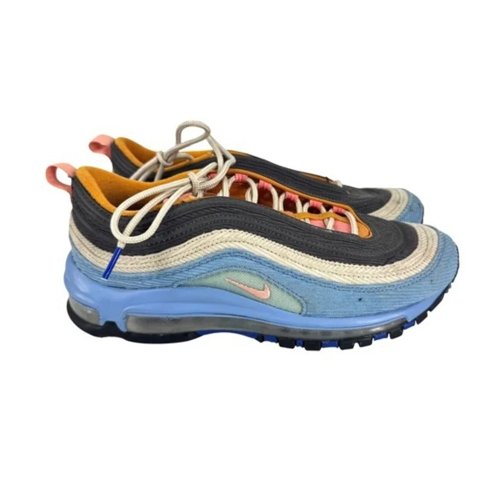 Nike Air Max 97 Corduroy Desert Sand Blue‎ Grey CQ7512-462 Mens Size 7.5